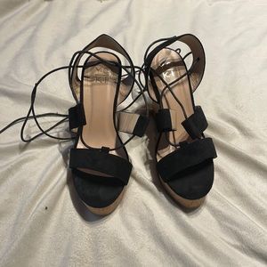 Lace up wedges